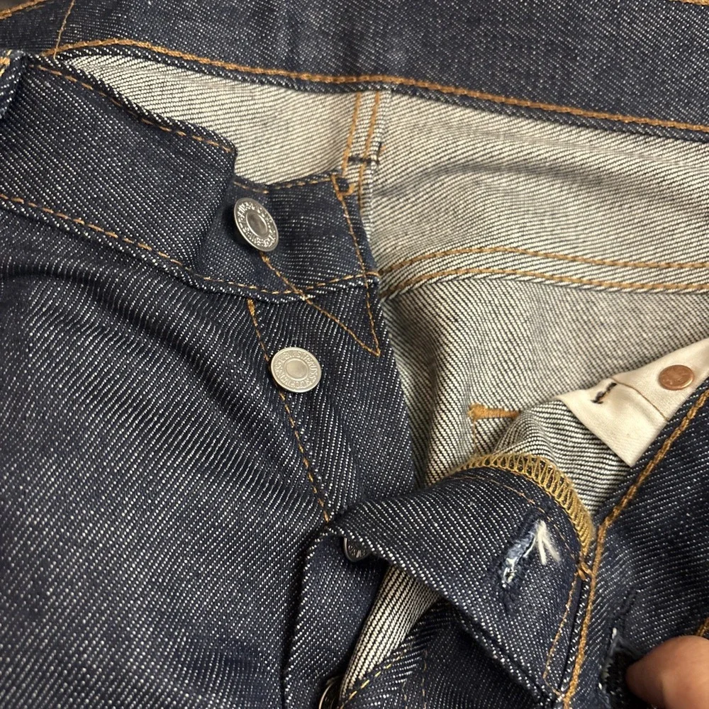 Levis‎ 501 Original Button Fly Jeans 34x29 Pants Rigid Blue Dark Wash Blue